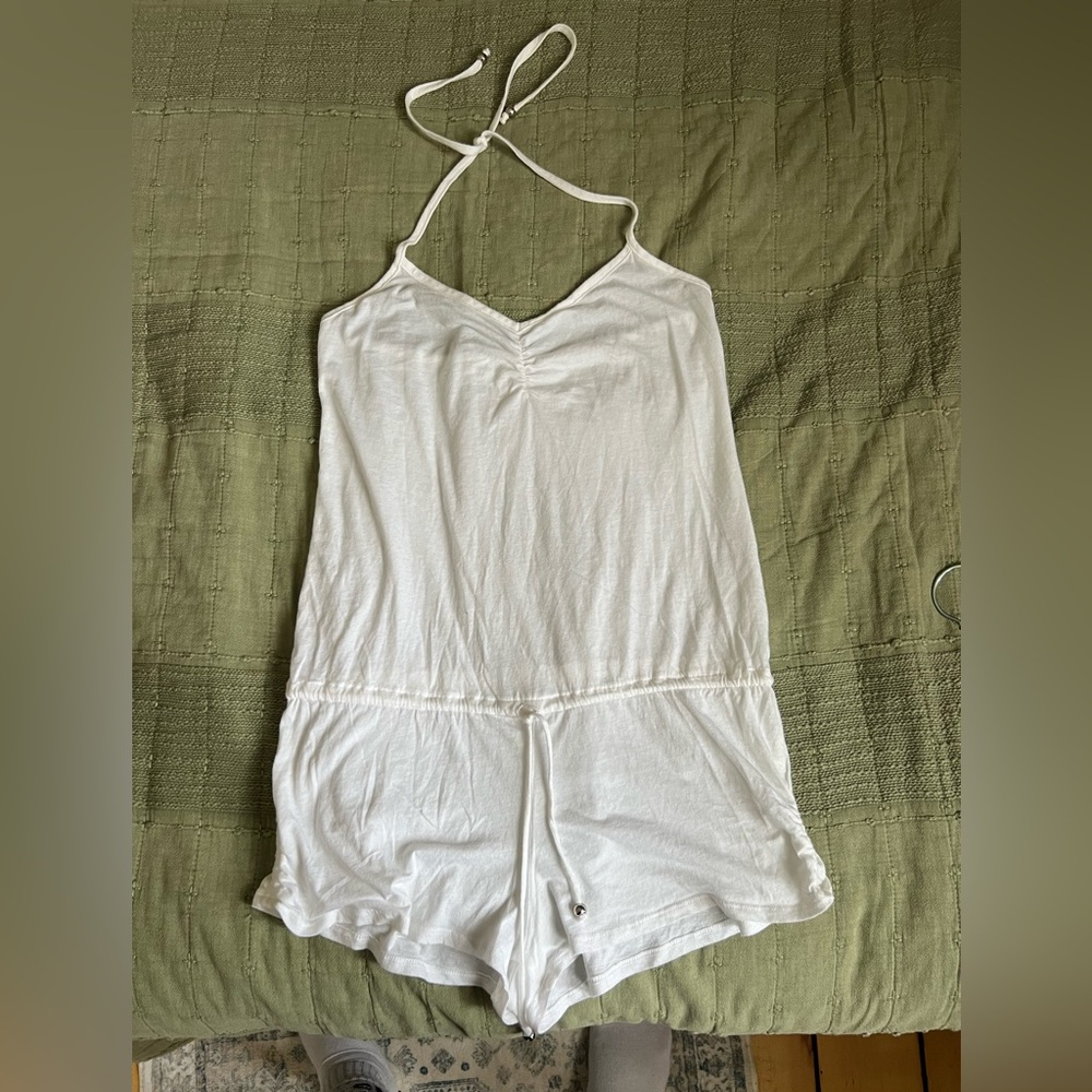 White Halter Romper